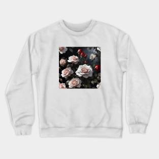 Vintage White Roses Gothic Crewneck Sweatshirt